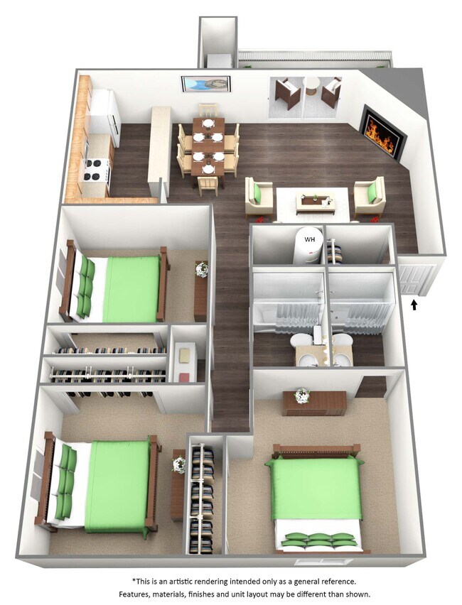 Three Bed Two Bath - C1 2028 2028 floor plan
